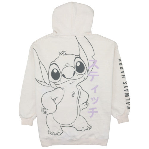 Disney Women XS Beige Stitch Hoodie Pullover Sweatshirt