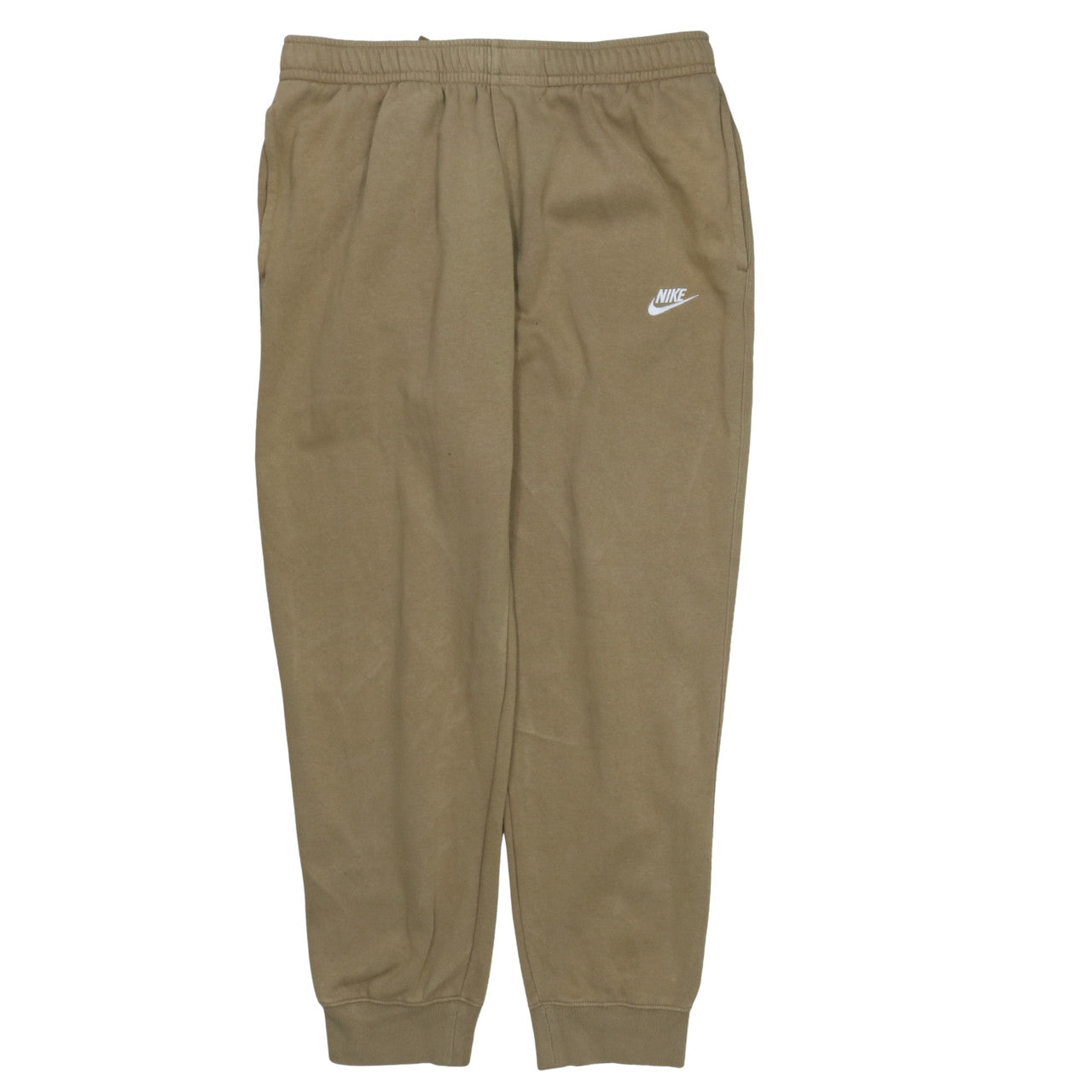 Nike Men’s Brown Fleece Sweatpants L Regular Fit Casual Tapered Trousers