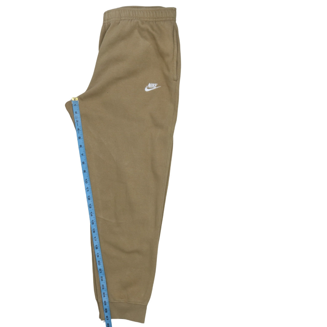Nike Men’s Brown Fleece Sweatpants L Regular Fit Casual Tapered Trousers