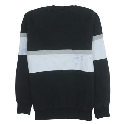 Brand and care label for Puma Men's Black Crew Neck Logo Sweatshirt, size M