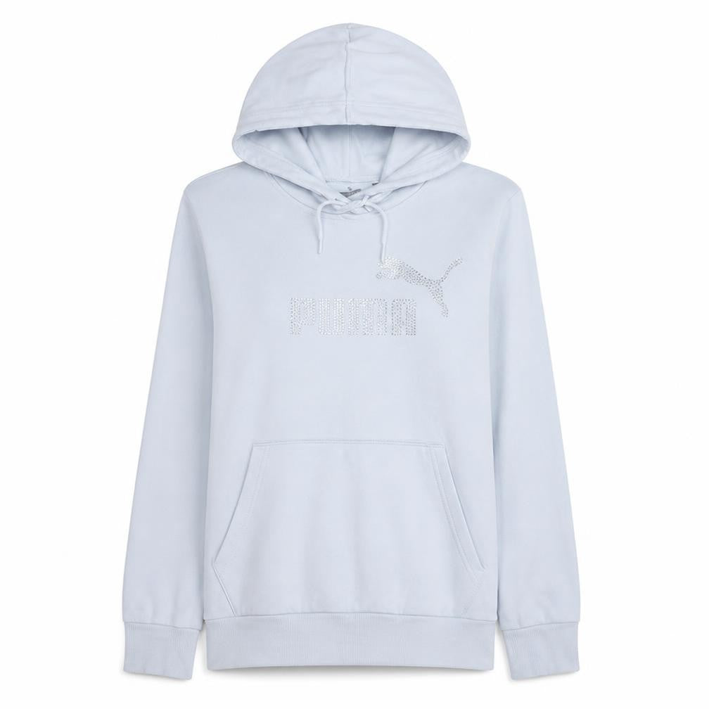 Puma Womens White Glitter Logo Pullover Hoodie Size M