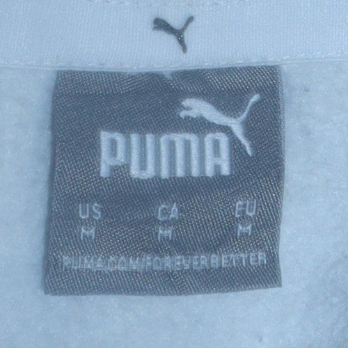 Puma Womens White Glitter Logo Pullover Hoodie Size M