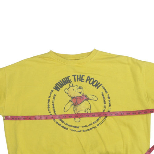 Disney Women’s Yellow Winnie the Pooh Pullover Sweatshirt Size L