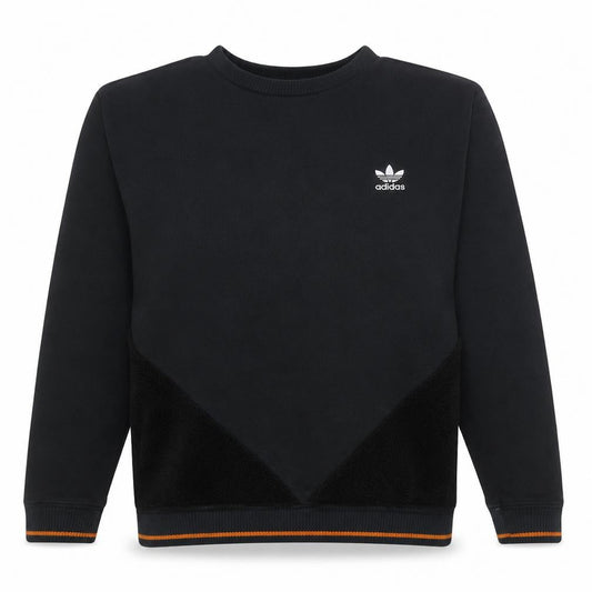 Adidas Womens Black Crew Neck Pullover Sweatshirt Size 14 Relaxed Fit