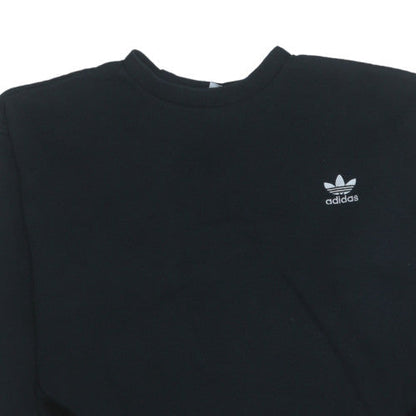 Additional view of Adidas women’s black crew neck pullover sweatshirt, size UK 14, relaxed fit