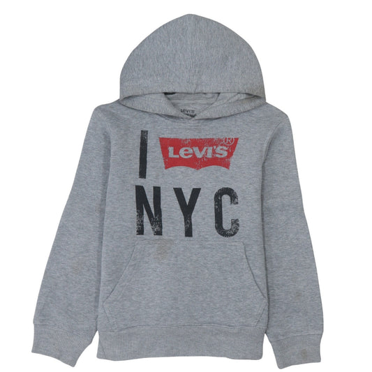 Levi's Womens Grey Graphic Hoodie Large 16-18 Pullover Sweatshirt