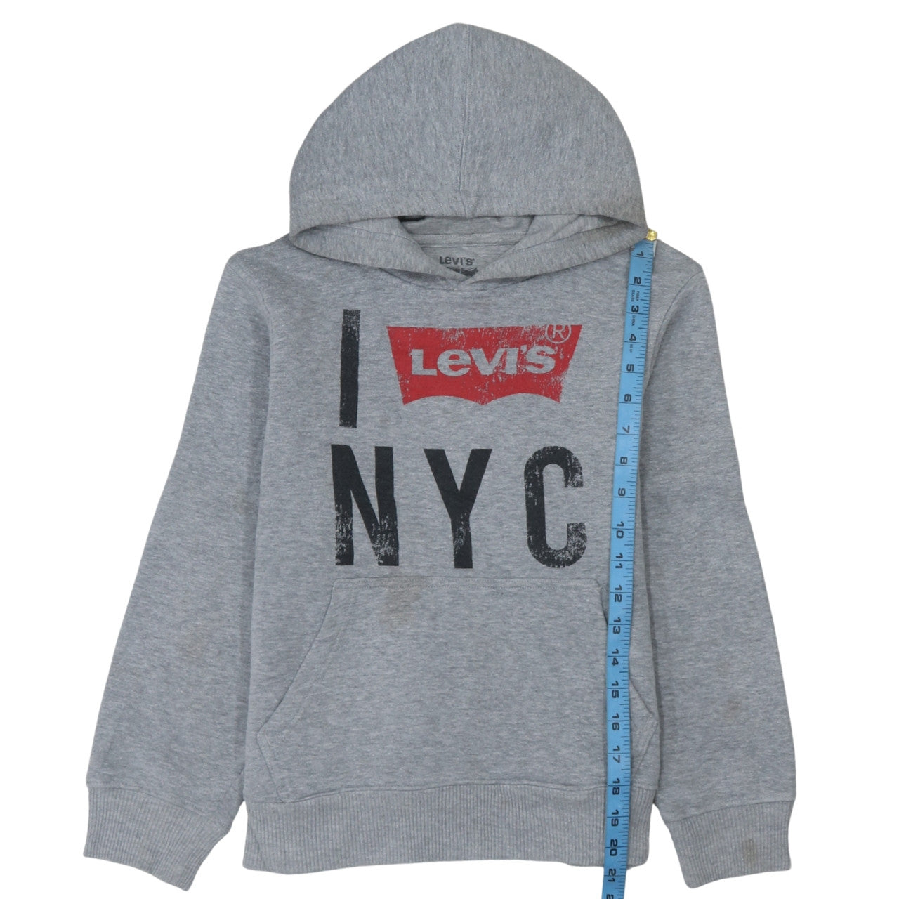 Levi's Womens Grey Graphic Hoodie Large 16-18 Pullover Sweatshirt