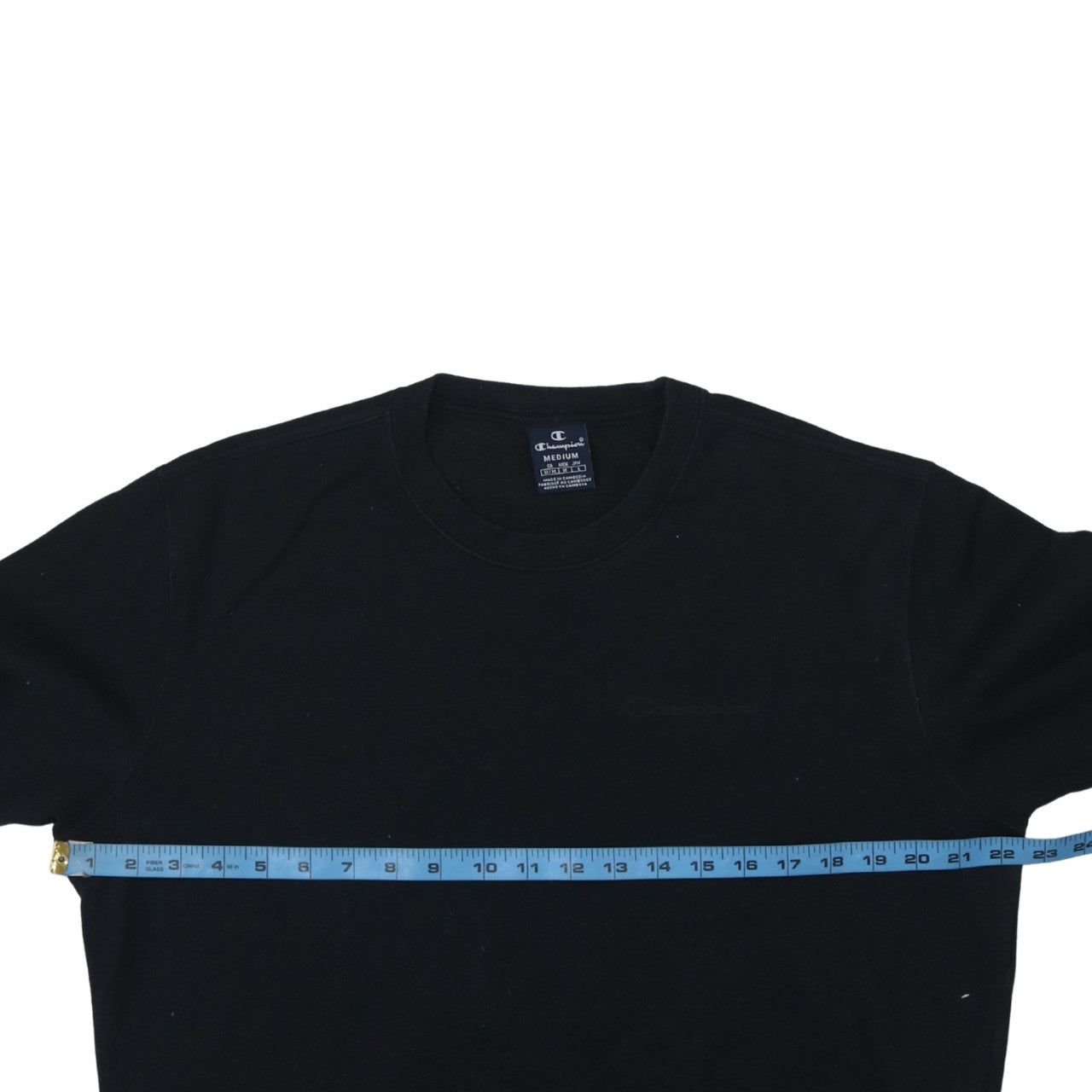 Champion Men's Black Pullover Sweatshirt Medium Crew Neck Fleece
