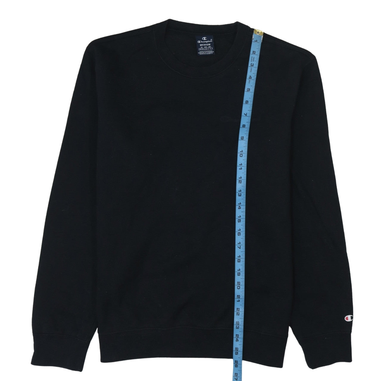 Champion Men's Black Pullover Sweatshirt Medium Crew Neck Fleece