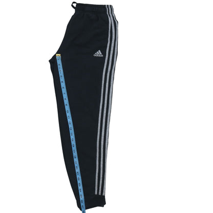 Close-up detail of Adidas boys’ black jogger trousers 13-14 years elastic waist fleece