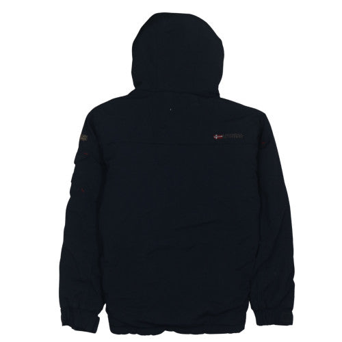 Geographical Norway Men's Black Hooded Anorak Jacket S Regular Fit