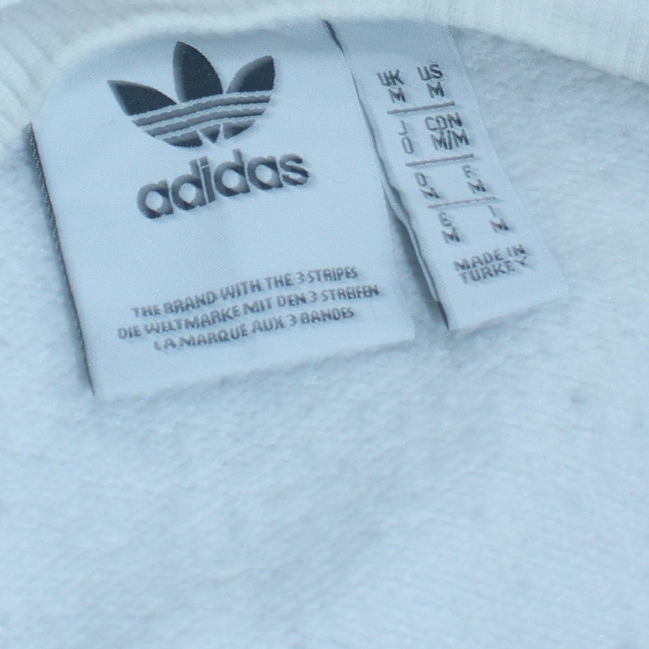 Adidas Mens White Sweatshirt M Pullover Crew Neck Logo Sportswear