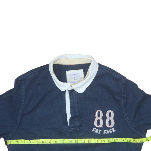 Fat Face Men's Blue Long Sleeve Polo Shirt Size M Embroidered 88