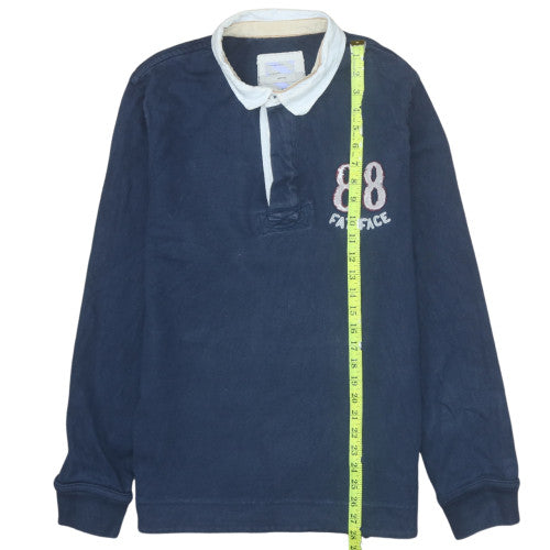 Fat Face Men's Blue Long Sleeve Polo Shirt Size M Embroidered 88