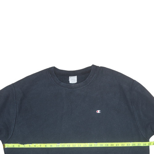 Champion Men’s Black Pullover Sweatshirt Large Crew Neck Classic Fit