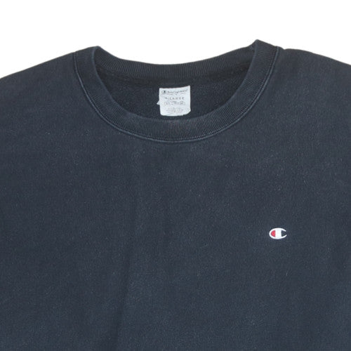 Champion Men’s Black Pullover Sweatshirt Large Crew Neck Classic Fit