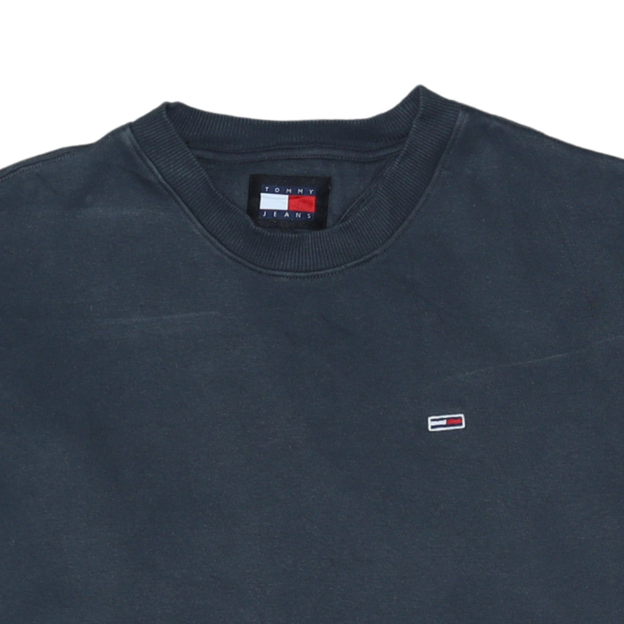 Tommy Jeans Men's Blue Cotton Crew Neck Pullover Sweatshirt L