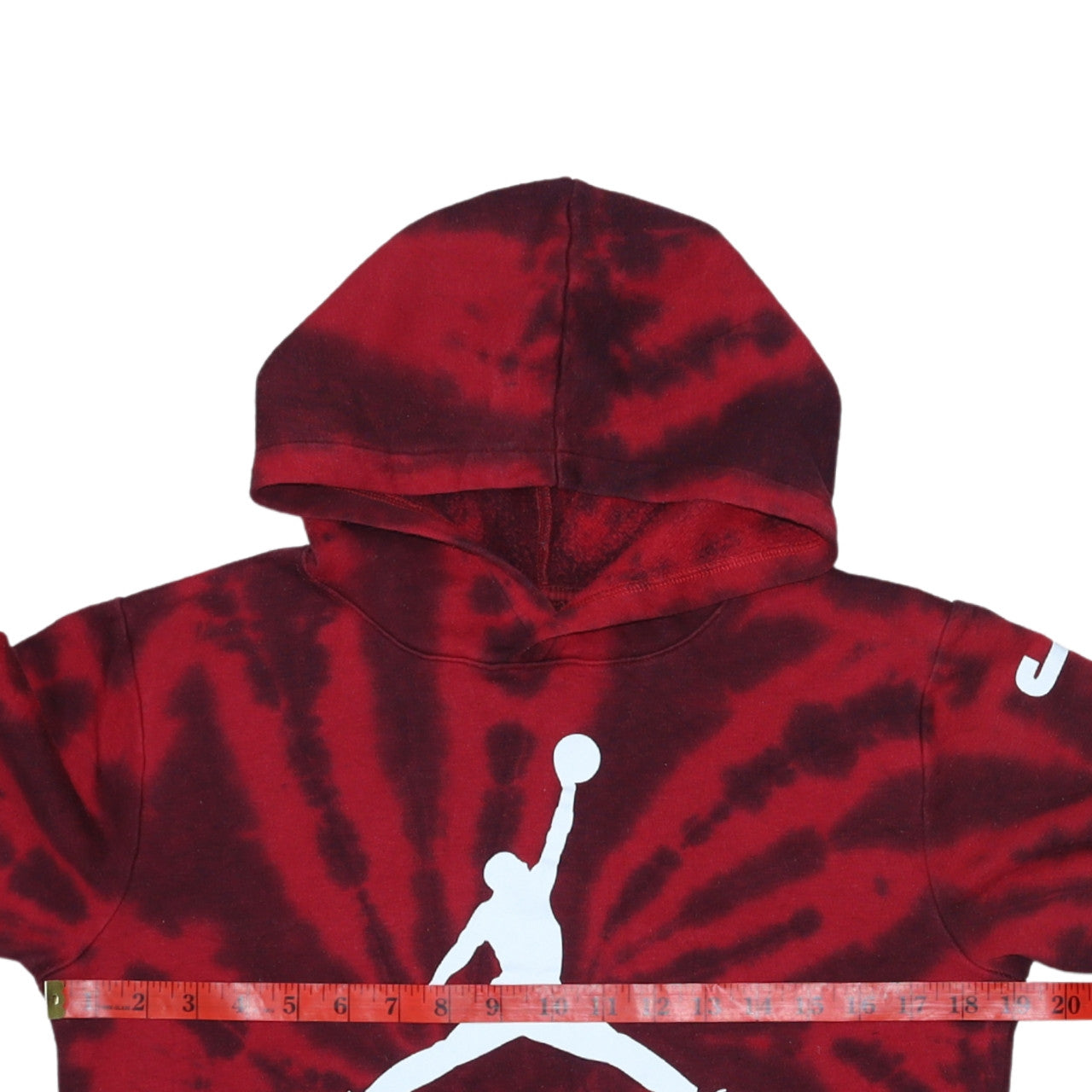Jordan Boys Red Black Tie Dye Pullover Hoodie 12-13 Years Logo Fleece