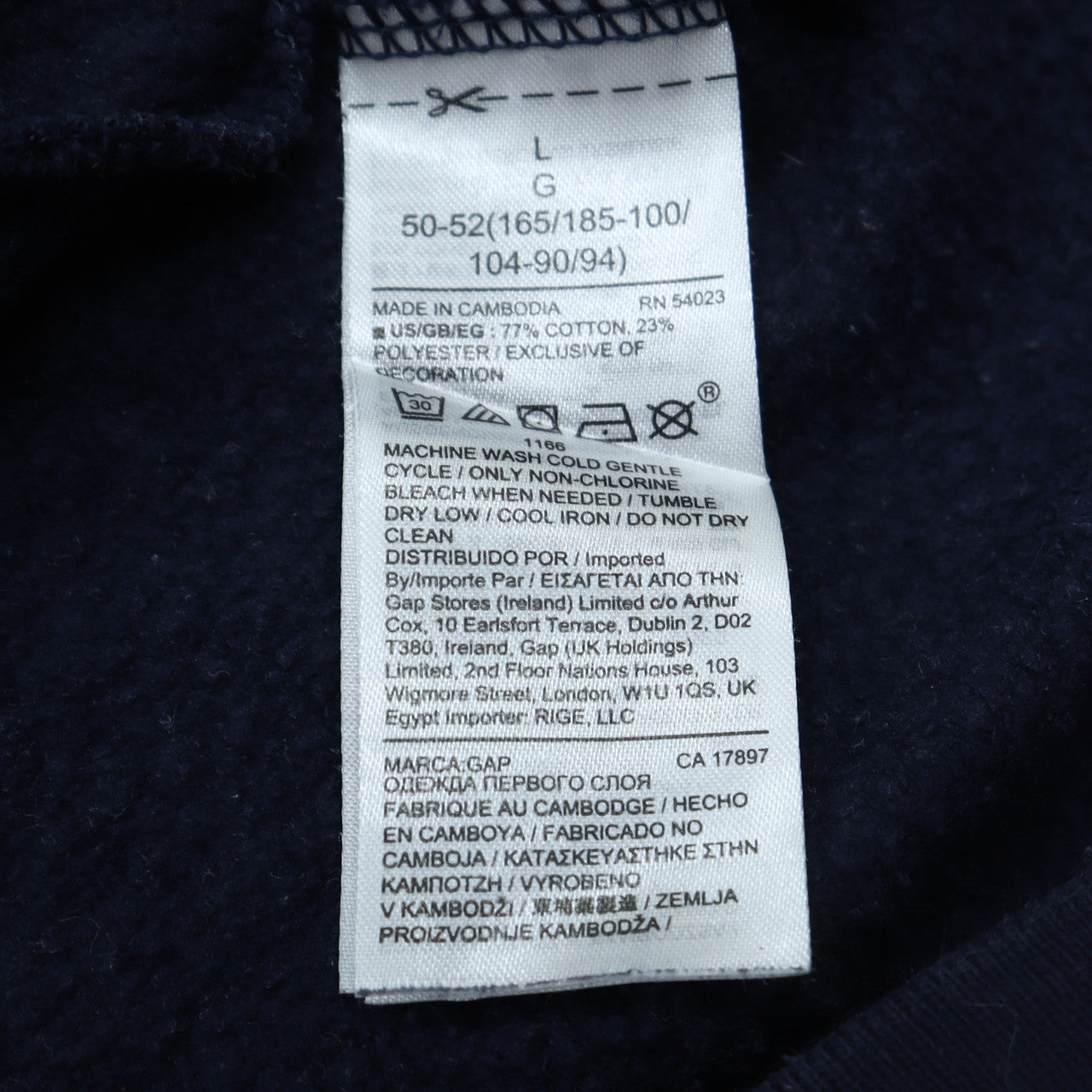 GAP Men's Blue Logo Pullover Sweatshirt L Regular Fit