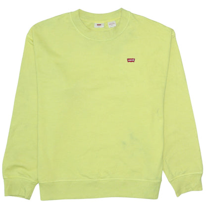 Levi's Womens Yellow Logo Crew Neck Pullover Sweatshirt Size M