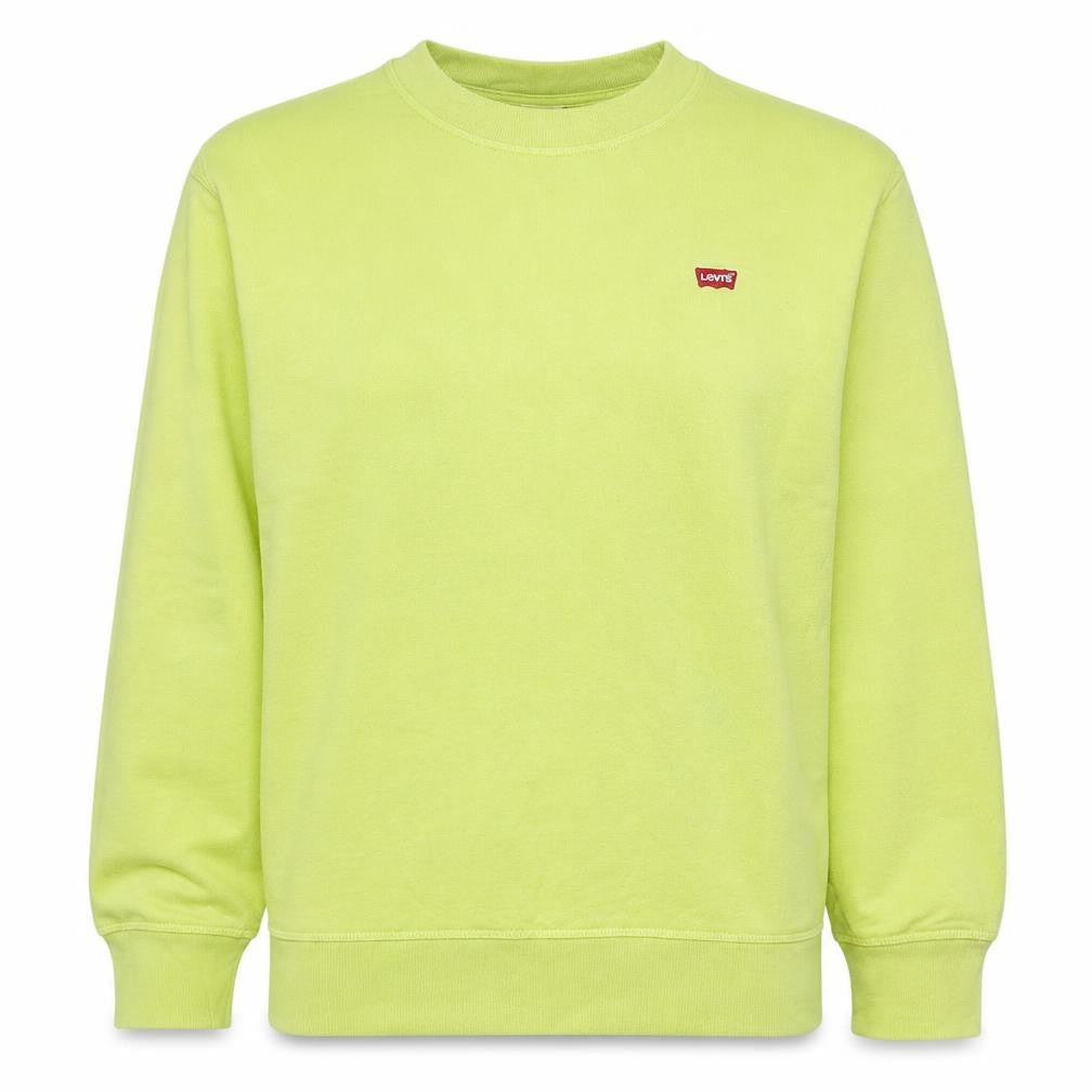 Levi's Womens Yellow Logo Crew Neck Pullover Sweatshirt Size M
