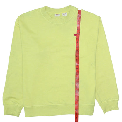 Levi's Womens Yellow Logo Crew Neck Pullover Sweatshirt Size M