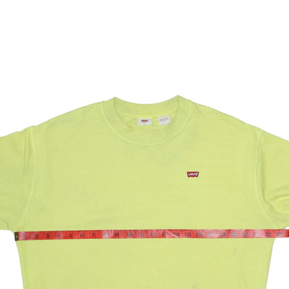 Levi's Womens Yellow Logo Crew Neck Pullover Sweatshirt Size M