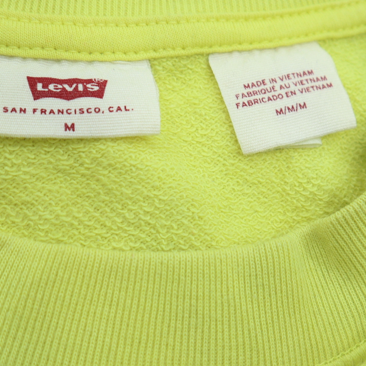 Levi's Womens Yellow Logo Crew Neck Pullover Sweatshirt Size M
