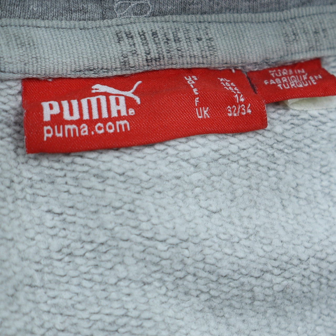 Puma Boys Grey Pullover Hoodie Size 12 Years Graphic Print Cotton Blend