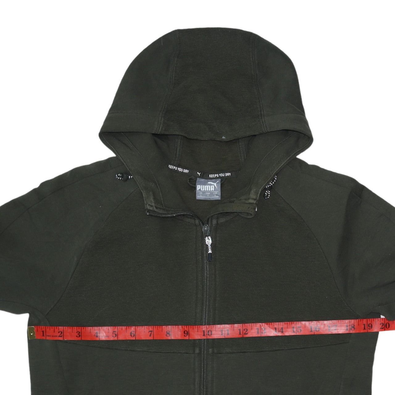 Puma Men's Green Full Zip Hoodie Size S Sportswear
