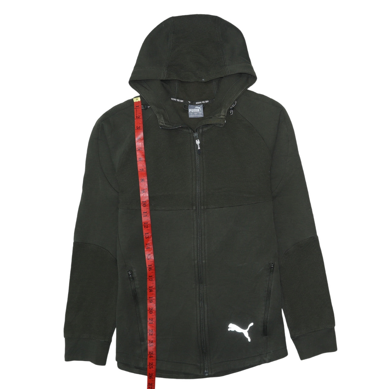 Puma Men's Green Full Zip Hoodie Size S Sportswear