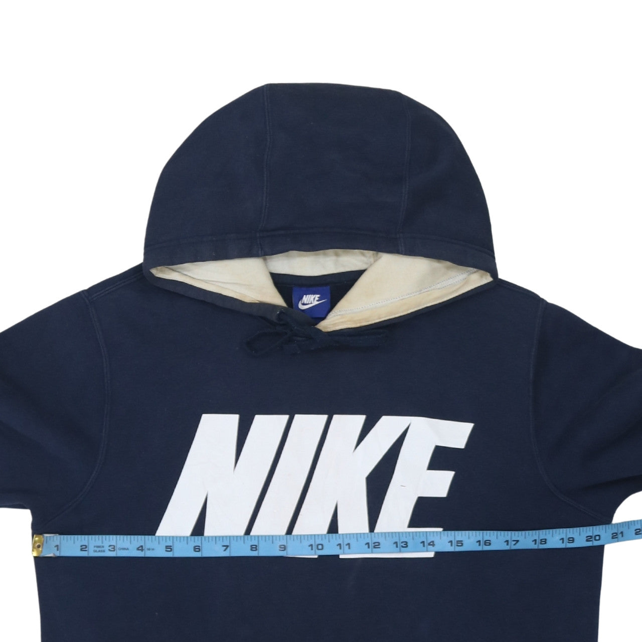 Nike Men's Blue Pullover Hoodie Size S Logo Fleece Sweatshirt