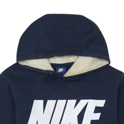 Nike Men's Blue Pullover Hoodie Size S Logo Fleece Sweatshirt
