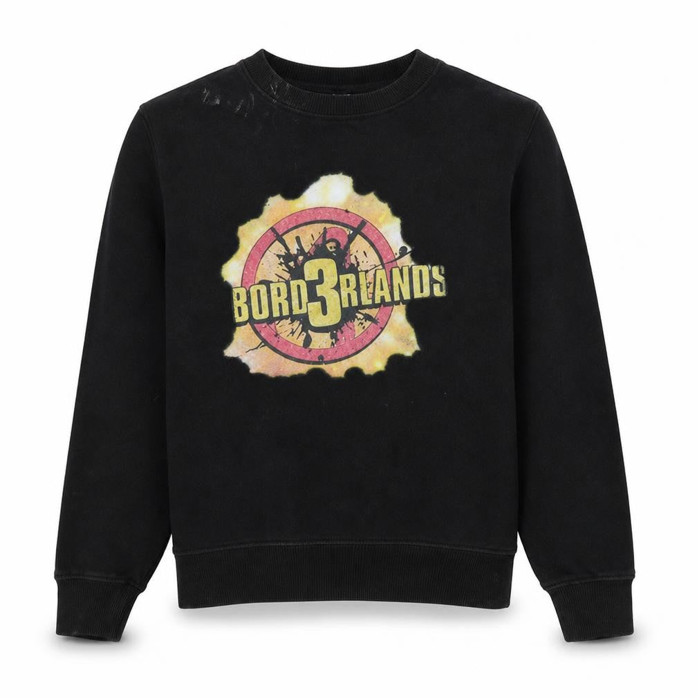 Just Hoods Mens Black Borderlands 3 Logo Pullover Sweatshirt Size S