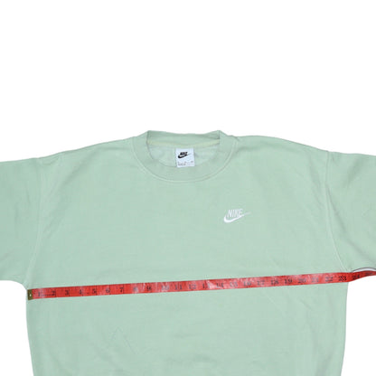 Back view of Nike boys’ green xl pullover sweatshirt crew neck fleece logo top