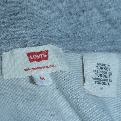 Levi's Men's Grey Pullover Hoodie M Logo Fleece Sweatshirt