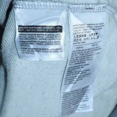 Levi's Men's Grey Pullover Hoodie M Logo Fleece Sweatshirt