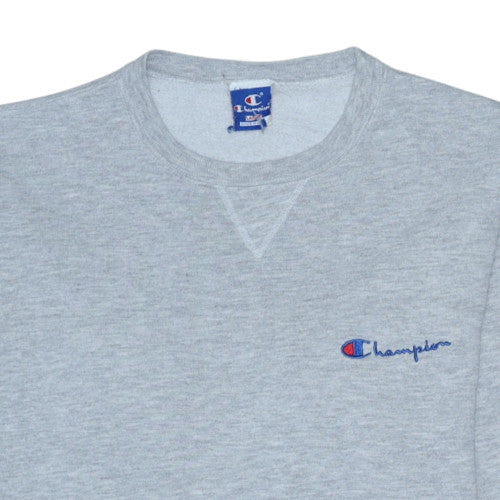 Champion Men's Grey Pullover Sweatshirt L Vintage Logo Fleece