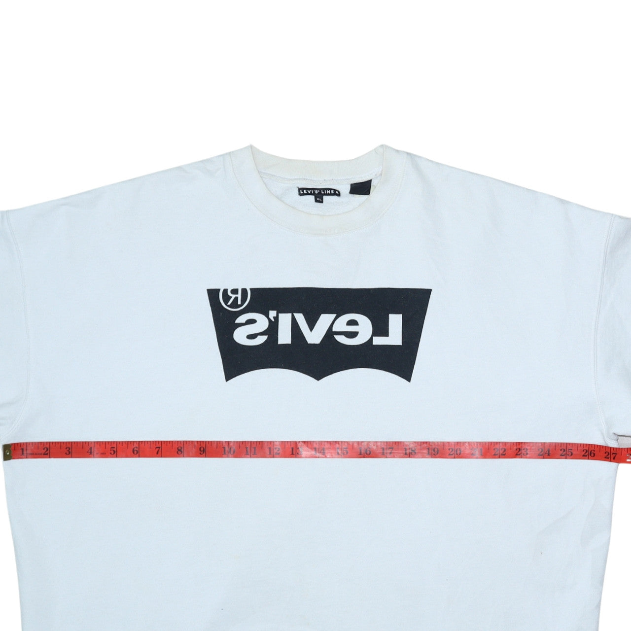 Levi's Line 8 Men's White XL Crew Neck Logo Sweatshirt