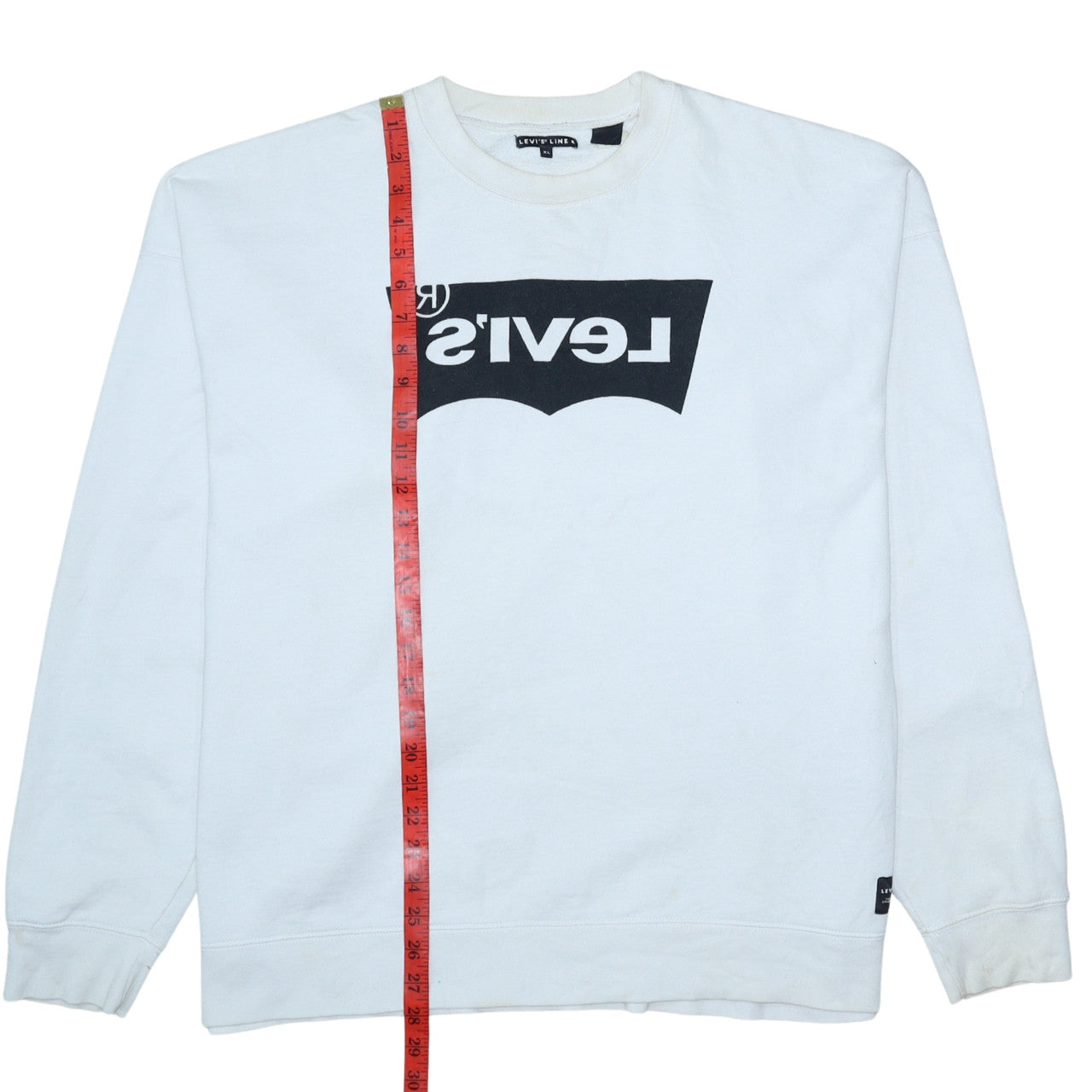 Levi's Line 8 Men's White XL Crew Neck Logo Sweatshirt