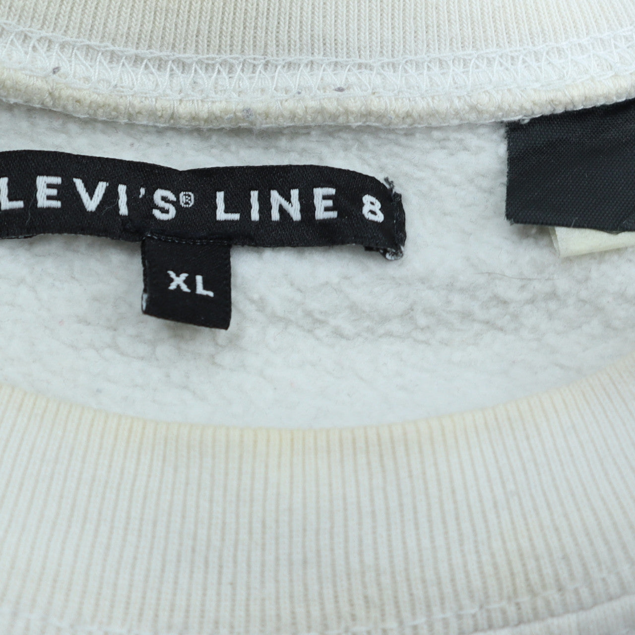 Levi's Line 8 Men's White XL Crew Neck Logo Sweatshirt