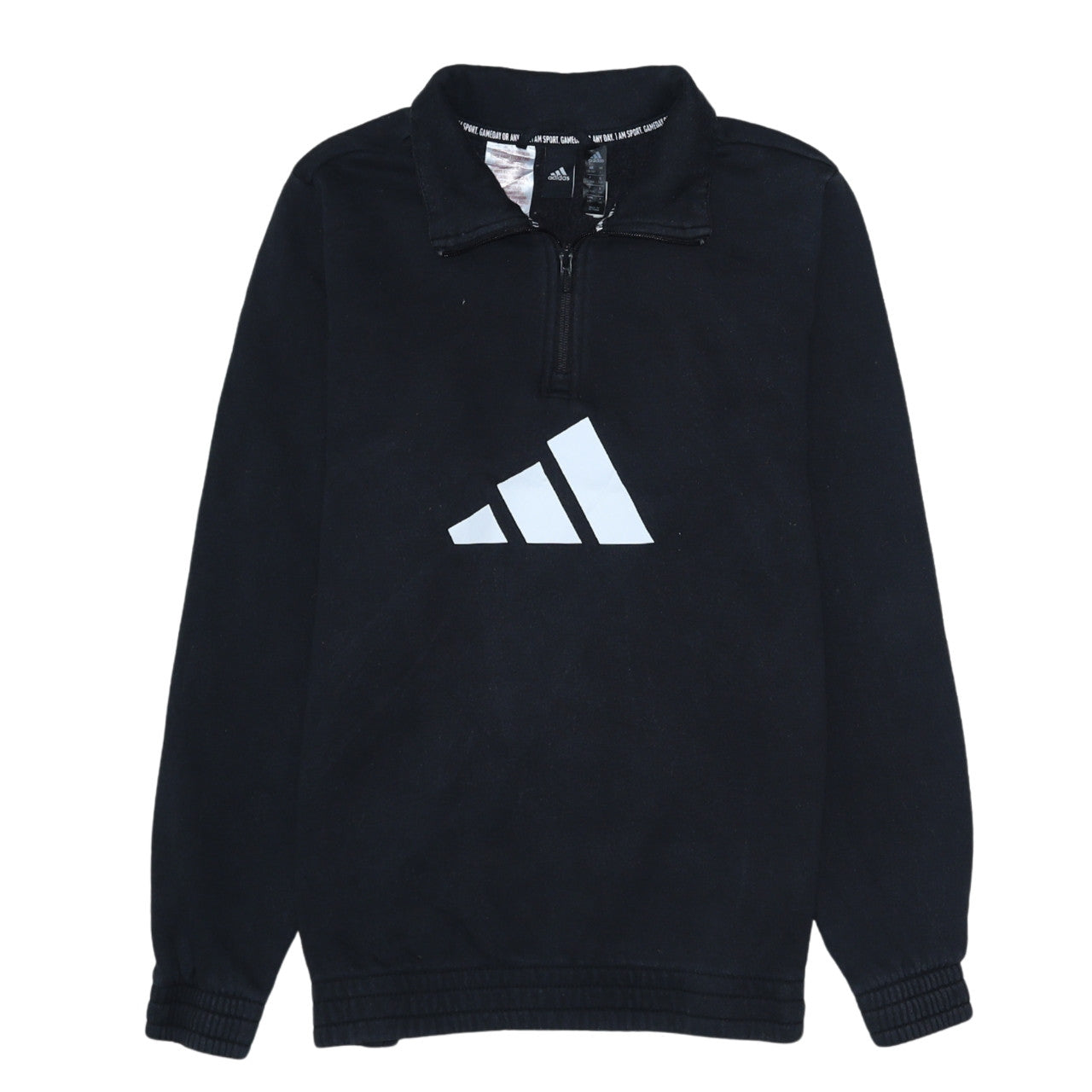 Adidas Boys Black 13-14 Years 1/4 Zip Fleece Sweatshirt