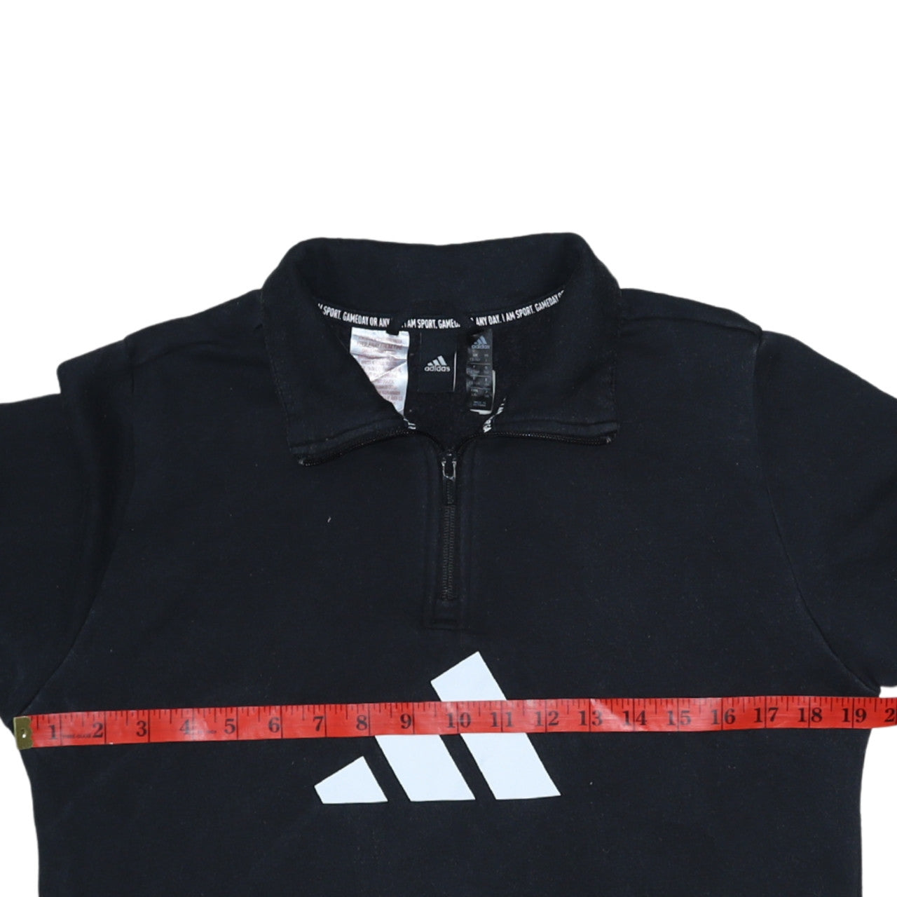 Adidas Boys Black 13-14 Years 1/4 Zip Fleece Sweatshirt
