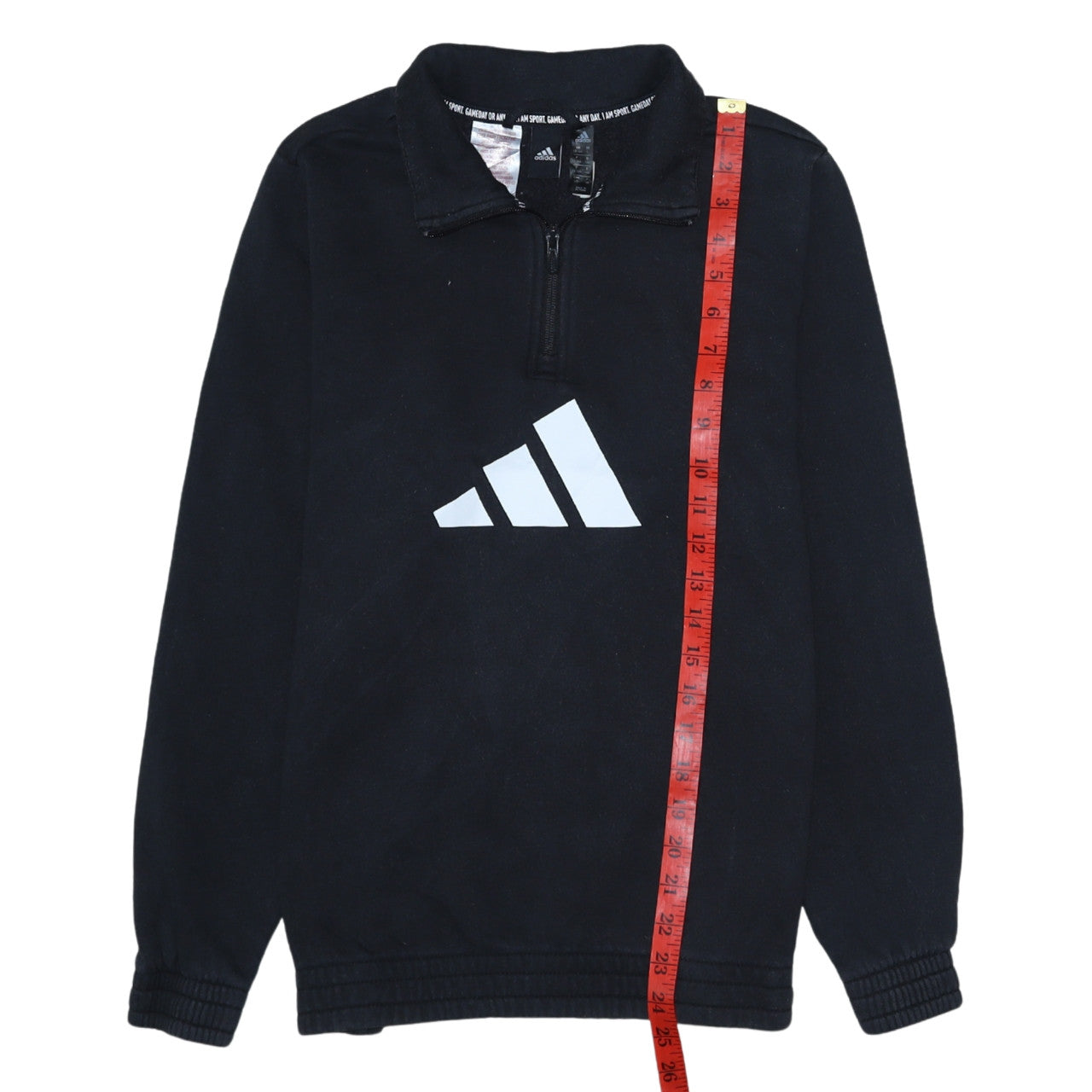Adidas Boys Black 13-14 Years 1/4 Zip Fleece Sweatshirt