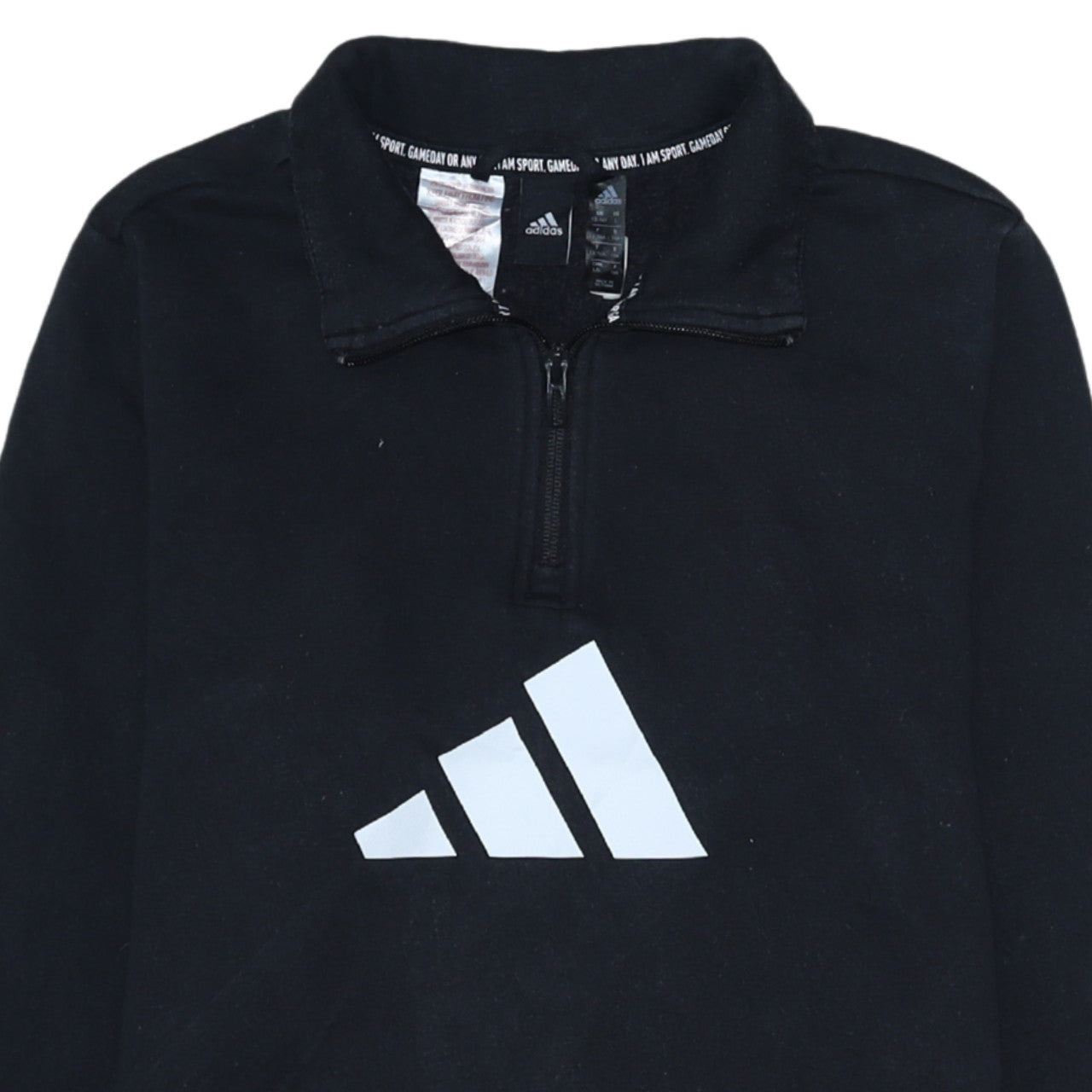 Adidas Boys Black 13-14 Years 1/4 Zip Fleece Sweatshirt