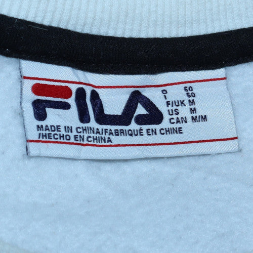 FILA Men's White Crew Neck Logo Pullover Sweatshirt Size M