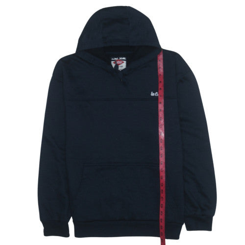 Lee Cooper Men's Black XL Pullover Hoodie with Logo & Kangaroo Pocket
