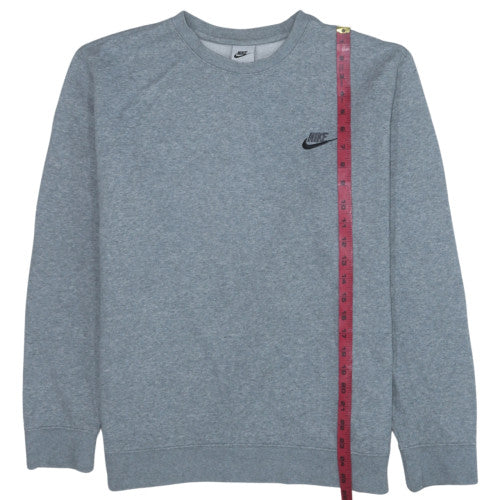 Nike Men's Grey Crew Neck Fleece Sweatshirt L Regular Fit