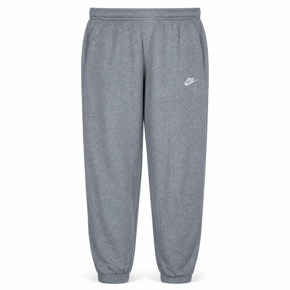 Nike Men Grey Fleece Sweatpants M Regular Fit Elastic Waist
