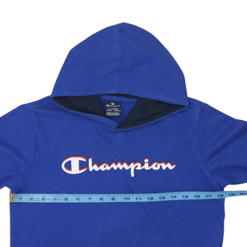 Champion Boys Blue Pullover Hoodie XL 13-14 Years Cotton Blend Sweatshirt